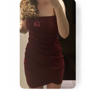 Elegant Burgundy Bodycon Dress